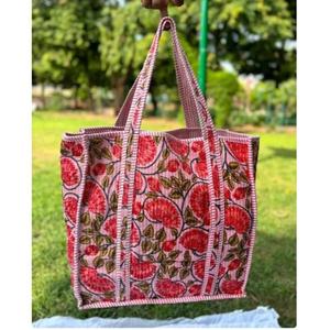 Bolsa de Mano con Estampado de Árbol de Algodón, Bolsa de Hombro Boho India Hecha a Mano, Bolsa de Compras Reutilizable, Bolsa Casual para Uso Diario - Product Image 3