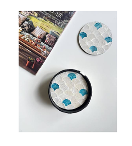 Sous-verre en nacre au design exclusif, fait main, pour la maison, le bureau et les restaurants. Disponible. - Product Image 1