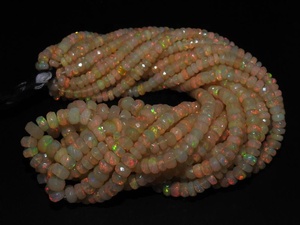 Opale éthiopienne naturelle faite à la main Rondelle multi feu à facettes 8 pouces 4-7MM environ pierre lâche fabrication de bijoux troisième - Product Image 2