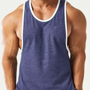 Men Solid Color Cotton Knitted O-Neck Sleeveless Tank Top Casual Wear Breathable Customized Logo Fitness Wear <b>Running</b> <b>Singlet</b> - Product Image 4