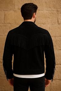 Chaqueta de Cuero Premium para Hombre con Cuello Alto y Corte Ajustado - Estilo Vaquero de Alta Calidad a Precios Accesibles - Product Image 3