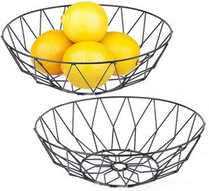 Corbeille à fruits en métal avec petit crochet, corbeille à fruits noire, corbeille à fruits en fil métallique, bol à fruits en fil métallique, corbeille de table noire et blanche - Product Image 6