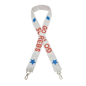 Sangle de sac à main en perles personnalisées Star Go Rebs Sangles de sac en perles de rocaille en or blanc Accessoires à la mode pour sacs - Product Image 1