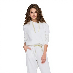 Sudadera con capucha de pana para mujer, con media cremallera, transpirable, de secado rápido, cuello alto, cordón ajustable, logo frontal, para otoño/primavera/verano - Product Image 1