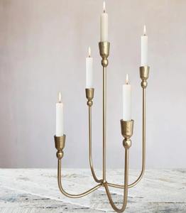 Candélabre décoratif en métal de luxe à 5 bras, porte-bougie de table pour mariage et décoration intérieure à prix avantageux - Product Image 5