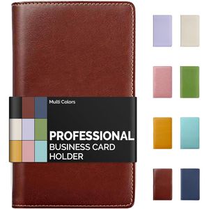 Porta Biglietti da Visita Professionale in Pelle PU con Capacità 240 Carte, Organizzatore per Biglietti da Visita con Scomparto Portadocumenti - Product Image 1