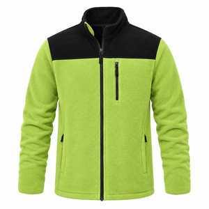Chaqueta de Forro Polar para Hombre, Cuello Alto, Bloques de Color, Bolsillos con Cremallera, Abrigo de Invierno Cortavientos - Product Image 4