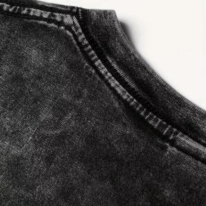 T-shirt Homme Oversize Vintage en Toile 100% Coton 220 g/m² avec Motif Gaufré sur le Devant, Respirant, Séchage Rapide, Délavé à l'Acide, Style Streetwear, Col Rond, Effet Soie - Product Image 4