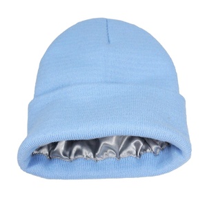 Gorro de Punto Azul Claro, 100% Acrílico, Gorro de Invierno Informal para Adultos, 58-60CM, Unisex, para Exteriores - Product Image 1