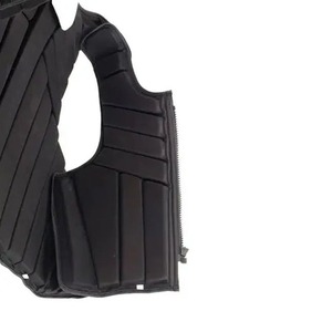 Chaleco de cuero genuino para hombre con múltiples bolsillos y cremallera, cuello en V - Product Image 3