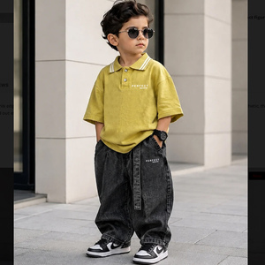 Ensemble T-shirt Oversize et Pantalon en Coton pour Garçons - Tenue Décontractée Unie pour Enfants - ODM - Product Image 3