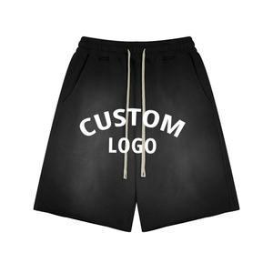 High Quality Mens Acid Washed Shorts Custom Color Blank Soft Cotton Blend Streetwear Casual Shorts Bulk Supply - Product Image 5