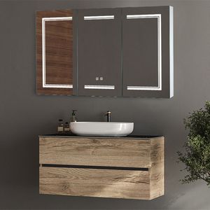 Mobile da Bagno a Parete Bianco a 3 Ante con Specchio LED - Product Image 4