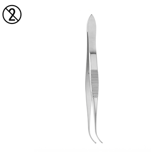 Pinzas para Tejidos Delicados 1X2 Dientes Curvos de Acero Inoxidable Instrumento Quirúrgico Oftálmico Desechable de Un Solo Uso CE ISO - Product Image 5
