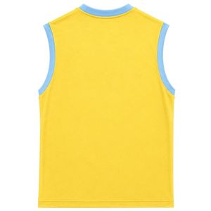 Débardeur sans manches personnalisé jaune et bleu ciel avec broderie minimaliste, gilet en coton pour homme, streetwear décontracté d'été - Product Image 2