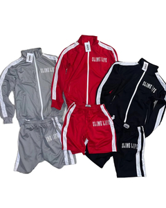 Conjunto Deportivo de Invierno para Hombre, Chaqueta con Cremallera y Pantalones Cortos, Ropa Deportiva, Ropa Atlética, Ropa Informal para Gimnasio, 100% Poliéster de Secado Rápido - Product Image 1