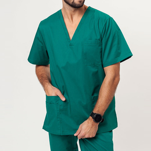 Low MOQ Breathable Customized Color & Design Denim Hospital <b>Scrub</b> <b>Sets</b> for Men High Quality Uniforms with Seamless Fusing - Product Image 1