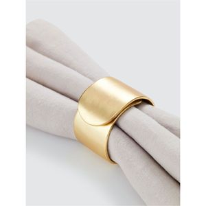 Anneau de serviette moderne en métal doré motif bambou - Accessoire décoratif pour la table, support de serviette pour événements festifs - Product Image 5