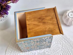 Boîte à mouchoirs rectangulaire en bois imprimé, boîte à mouchoirs classique en bois imprimé pour l'organisation de la maison, boîte de rangement en gros - Product Image 4