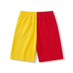 Mens Color Block Casual Sweat Shorts Yellow <b>Red</b> Patchwork Drawstring Summer Streetwear Loose Fit Athletic Lounge Shorts - Product Image 5