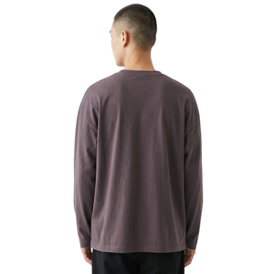 T-shirts pour hommes à épaules tombantes, style vintage, en coton gris, tissu respirant, coupe décontractée - Product Image 2