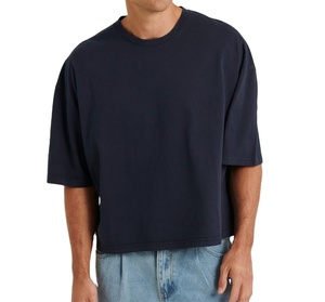 เสื้อยืดโอเวอร์ไซส์ทรงโอเวอร์ไซส์สำหรับผู้ชายผ้าคอตตอน100% ปรับแต่งสีพื้นสำหรับผู้ชายจาก2025 - Product Image 1