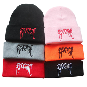 Revenge Embroidery Beanie Hat Unisex Street Style <b>Winter</b> <b>Cap</b> 100% Acrylic Knitted Skull <b>Cap</b> Casual Fashion Adult - Product Image 1