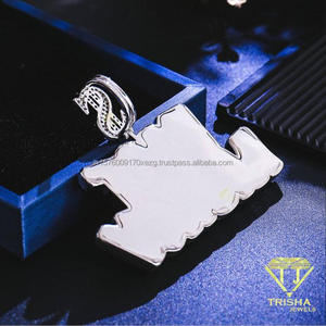 Bold 47 <b>Number</b> Pendant Enhanced With Lab grown Diamond Iced Style Stone Design Contemporary Statement Jewelry For Wholesale - Product Image 5