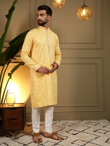 Nouvelle collection exclusive de kurtas pour hommes en coton, style indien et pakistanais, avec pyjama, disponible chez Samp Corporation. - Product Image 4