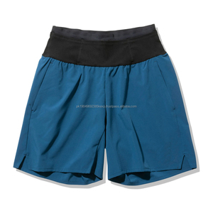 Shorts de sport pour hommes en gros, style streetwear, solides, tendance, pour la course à pied, le sport, le fitness, le jogging, séchage rapide, fermeture à cordon, mélange de coton - Product Image 2