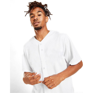 <b>Fan</b> Baseball Jersey Printed Anti-Bacterial Comfortable Breathable Fabric Short Sleeves Stitching Loose Fit Full Button Design - Product Image 3