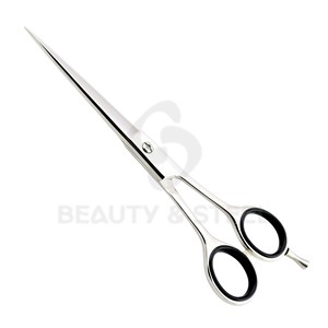 Professional Stainless Steel Hair Cutting <b>Scissors</b> with Black Soft Finger Rings and Sharp Straight Edge Blades - Product Image 2