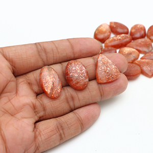Wholesale Sparkling Cabs Sunstone Crystal Loose Gemstones Polished <b>Healing</b> Silver / Brass Jewelry Making - Product Image 3