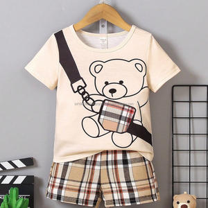 Vêtements pour enfants mixtes, robe tendance, t-shirt, haut et pantalon, short pour garçons, en coton, pour la saison printanière, état neuf - Product Image 6