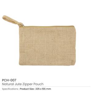 Natural Jute Zipper Pouch for Convenient Storage Organization <b>Watch</b> Boxes & Cases - Product Image 3