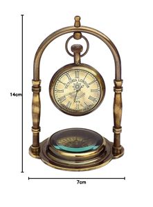 Reloj de Escritorio Circular de Latón, Decoración Vintage para Entusiastas de Autos, Regalo Automotriz, Movimiento Electrónico, Diseño Tradicional - Product Image 3