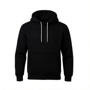 Sweat-shirt à capuche bleu marine pour homme, coupe classique, en molleton de coton, pull décontracté avec poche avant, vêtement d'automne - Product Image 2