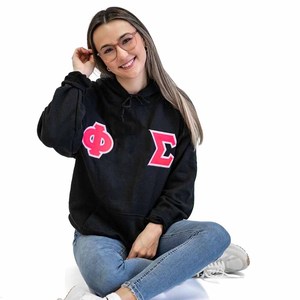 Delta |   Sweat à capuche polaire d'hiver brodé 100 % coton noir Gamma pour sororité, vêtement doux et confortable pour la vie grecque - Product Image 4