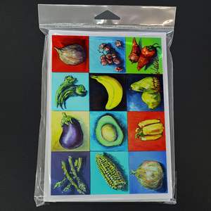 Whimsical A7 tamaño 5x7 frutas y verduras mixtas tarjetas de notas en blanco Paquete de 8 incluye sobres para saludos - Product Image 3