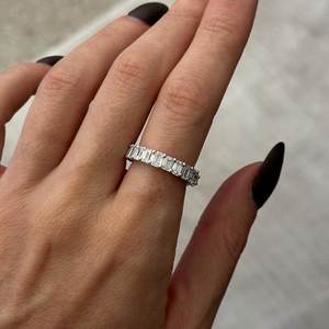 4.5 Carat Round and <b>Emerald</b> Cut Eternity <b>Band</b> , Unique Eternity Multi Shape Diamond <b>Ring</b> , 14k White Gold - Product Image 2