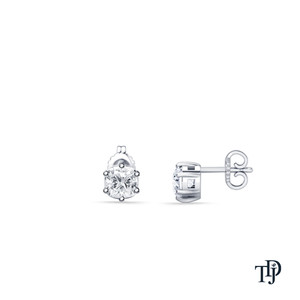 ต่างหูเพชรแท้ทรงคุชชั่นหกแฉกทองคำ 10K (ธรรมชาติ) - Product Image 4