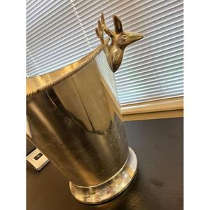 Seau à glace doré avec poignées en forme de tête de cerf, refroidisseur à vin de luxe pour la décoration de table de fête de Noël, idéal pour offrir en cadeau, seau à champagne - Product Image 6