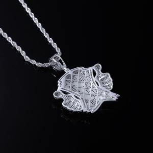 Colgante de moda personalizado estilo hip hop, hipoalergénico, de plata 925, con diseño de signo de dólar, chapado en oro. - Product Image 2