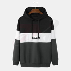 Sweat-shirts pour hommes en polyester et coton 300 GSM, noirs et gris, à capuche, légers, coupe-vent personnalisés pour hommes - Product Image 1