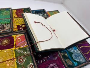 Embroidered Sari Silk Journals Wholesale Vintage Fabric Bound Notebooks Recycled Cotton Paper Diaries Boho Writing <b>Books</b> - Product Image 2