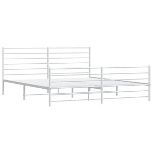 Cadre de lit en acier blanc extra long 76 x 80 pouces, lits en métal - Product Image 5