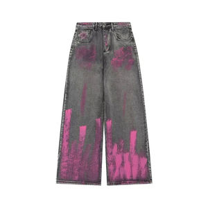 Vaqueros Baggy Rectos Personalizados de Estilo Urbano para Hombre, Vaqueros de Mezclilla de Algodón Oscuro Desgastado, Pantalones Vaqueros Vintage de Moda para Hombre - Product Image 6