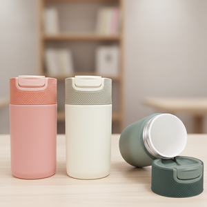 Thermos à double paroi en acier inoxydable avec revêtement en porcelaine, 10 oz/320 ml, design moderne et luxueux, personnalisable avec logo, faible MOQ - Product Image 1