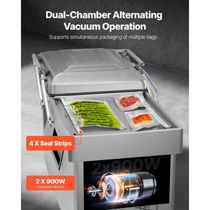 Machine de mise sous vide compacte 1200W pour aliments humides, viandes, marinades, avec une puissance d'étanchéité élevée - Product Image 5