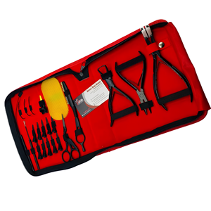 Custom Logo Microlink Tool Kit for Hair <b>Extensions</b> – Stainless Steel Pliers, Razor & Case | OEM Tape-In & Micro <b>Bead</b> Tools Set - Product Image 1